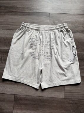 Praying Men's Light Gray Graphic Cotton Blend Shorts XL